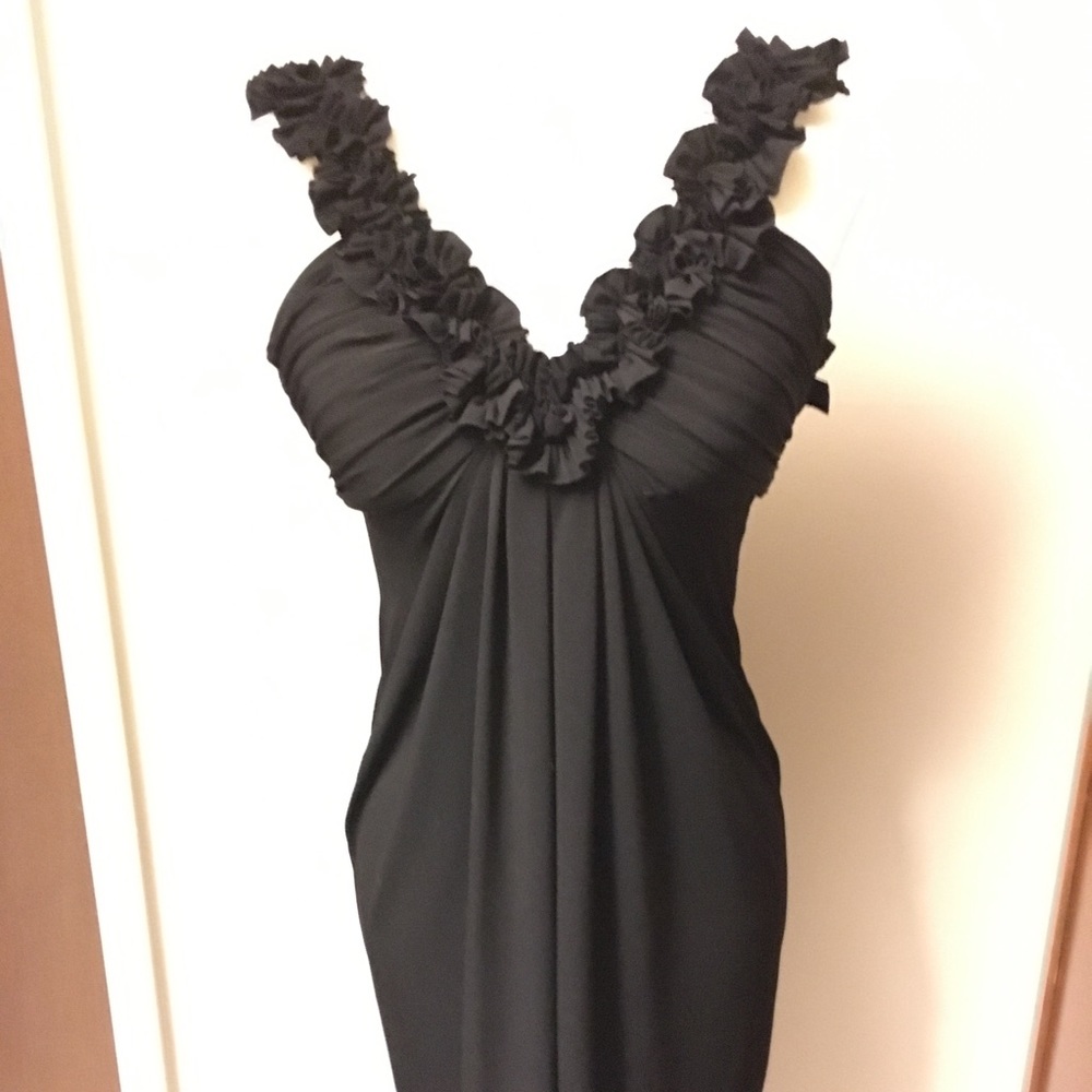 Maggy London Black Ruffle Dress